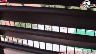 Peeping Tom secretly films his neighbours having outdoors sex
