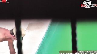 Peeping Tom secretly films his neighbours having outdoors sex