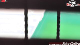 Peeping Tom secretly films his neighbours having outdoors sex