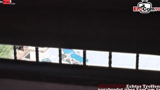 Peeping Tom secretly films his neighbours having outdoors sex