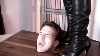 Slave humiliate in spit