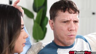 Teen stepsis sucks stepbros big cock