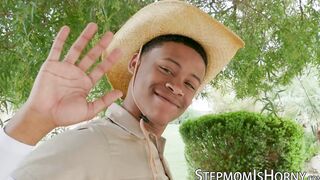 Big tits stepmom Alura TNT Jenson tries young ebony cock
