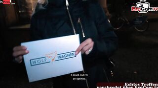 Inked big titted blonde Mom pick up at the street for a real pov Date