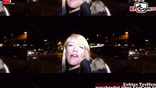 Inked big titted blonde Mom pick up at the street for a real pov Date