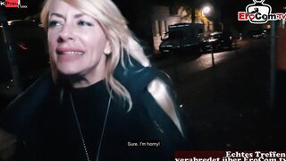 Inked big titted blonde Mom pick up at the street for a real pov Date