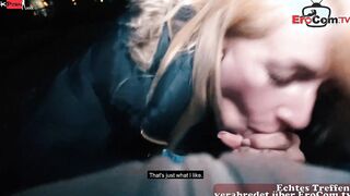 Inked big titted blonde Mom pick up at the street for a real pov Date