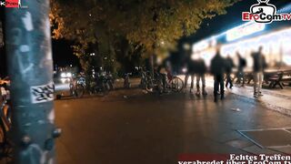 Inked big titted blonde Mom pick up at the street for a real pov Date