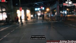 Inked big titted blonde Mom pick up at the street for a real pov Date