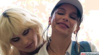 Busty ts Lucy Hart bangs gf April Olsen