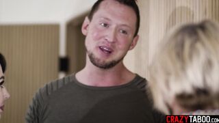 Big tits landlady fucks MILFs husband