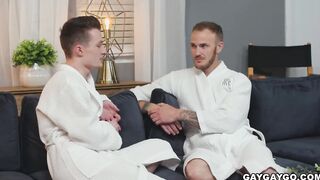 Grant is happy and horny with his co-star Christian