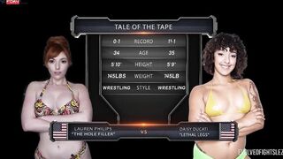 Lauren Phillips Naked Wrestling Fight Against Daisy Ducati Being Roughed
