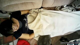 stepmom 52 cums on the couch (hidden camera)