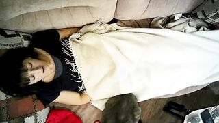 stepmom 52 cums on the couch (hidden camera)