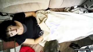stepmom 52 cums on the couch (hidden camera)