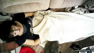 stepmom 52 cums on the couch (hidden camera)