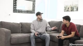 My friend doesnt notice his girlfriend fucking with me