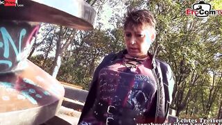 Old dark haired german Mature Lady pick up for a pov