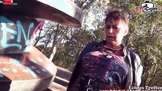 Old dark haired german Mature Lady pick up for a pov