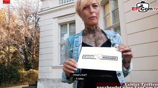 Thin short haired blonde Mom with Tattoos liking the pov Dates