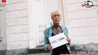 Thin short haired blonde Mom with Tattoos liking the pov Dates