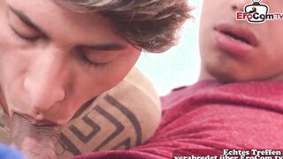 Slender homosexual twinks try anal first time with 18yo