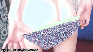 cumshot barefoot babe with big boobs takes off her panties and plays