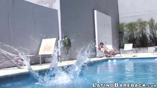 Latino pool boy is about to get drilled bareback