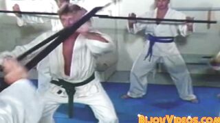 Karate stud fucked raw before his body is cum-showered