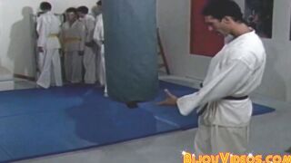 Karate stud fucked raw before his body is cum-showered