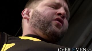 Devin Adams drills Colby Jansen with his hairy tool