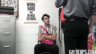 Nerdy stud Mark Something assfucked by officer Cole Church