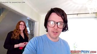Leeds geeks penis gobbled by big tit brit MILF