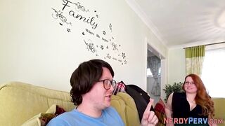 Leeds geeks penis gobbled by big tit brit MILF