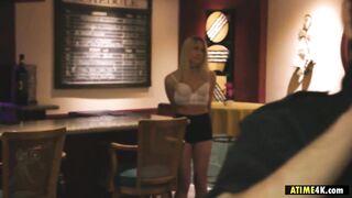 Hostess drilled by policeman rough