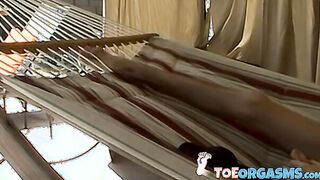 Teen toe sucker Ryan Connors cums on his feet after jerking
