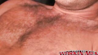 Freaky voluptuous homo wanks his cock and cums solo