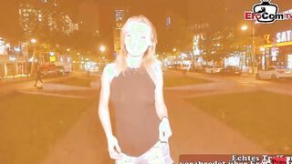 Cute german blonde Teenie with small boobs at a real