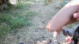 Amateur Couple In The Bend Over Forest