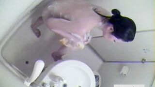 small breasted Asian stepmother spied in bath