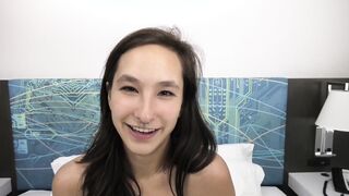 This pov features a beauty Hispanic 18 year old with some hair on her twat