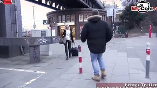 ARROGANT GERMAN BLONDE IS CONVINCED TO SEX WHEN FLIRTING