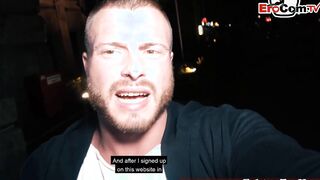 German Older Woman make real Sexdate casting on Street