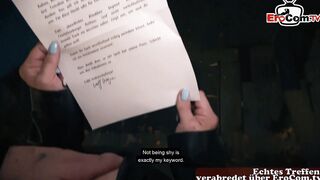 German Older Woman make real Sexdate casting on Street