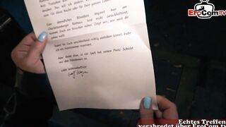 German Older Woman make real Sexdate casting on Street