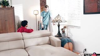 teenie Yo nanny Riley Jacobs stuck cleaning with no panties on