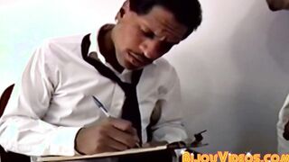 Vintage male covered in cum while stroking his big dick