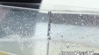 Japanese cuties take their panties off to pee