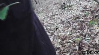 sharing my blindfolded Sub in a forest